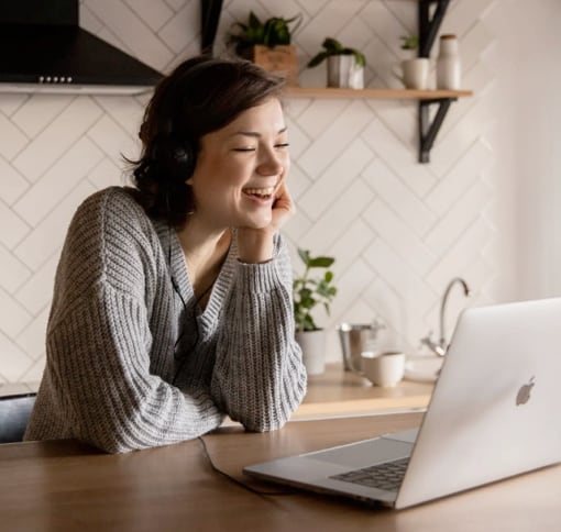 Woman in video-call